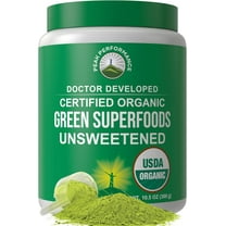 Peak Performance Unsweetened Organic Greens Superfood Powder. Super Greens Powder with 25  Organic Ingredients for Max Energy and Athletic Performance. Vegan Keto Green Juice Daily Drink