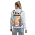 thumbnail image 5 of Yiaed Sunshine Colorful Cloud Rabbit Print Lightweight Backpack Travel Backpacks Hiking Daypack for Women Men, 5 of 5
