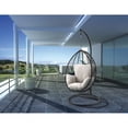 thumbnail image 1 of ACME Simona Patio Swing Chair with Stand in Beige Fabric & Black Wicker 45030, 1 of 4