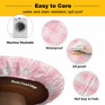 thumbnail image 3 of Elastic Fitted Round Tablecloth, Pink Plaid Waterproof Stretch Table Cover for 36"-44" Tables, Modern Art Checkered Farmhouse Washable Outdoor Tablecloths for Patio, Picnic, Camping, 3 of 9