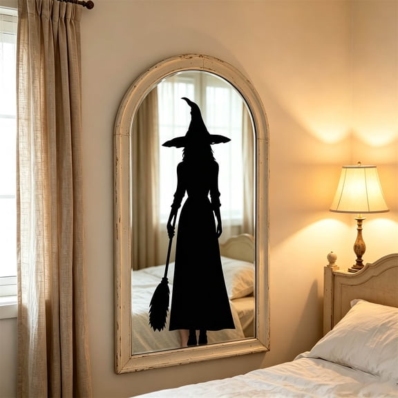 Halloween Mirror Ghost Decal Sticker, White Sheet Ghost Paper Wall Sticker, Removable Spooky Decor for Mirror Door Glass Window Indoor Home Party
