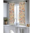 thumbnail image 5 of Boho Beige Flowers Sheer Curtains 39 Inch Length 2 Panels Set for Living Room/Bedroom, Spring Abstract Watercolor Floral Leaf Kitchen Curtains Grommet Curtains Window Treatments 27.5"x39"x2, 5 of 7