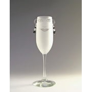 Set of 4 Lola Champagne Flute Glasses with Light Topaz Earrings 8 ounces by Diva At Home