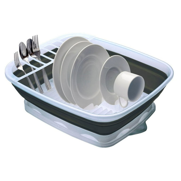 Free Shipping Progressive International CDD 100 Plastic Collapsible Dish Rack with Drain Board Walmart Walmart