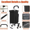 thumbnail image 4 of 2 in 1 Shopping Cart for Groceries, 110 lbs Grocery Cart on Wheels, Foldable Shopping Cart with 6 Wheels, Load-Bearing Hand Truck with Black Waterproof Bag for Shopping, Camping, Garden, 4 of 8
