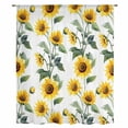 thumbnail image 2 of Yellow Sunflowers Sheer Curtains 63 Inches Long, Farmhouse Summer Botanical Watercolor Light Filering Curtains, Breathable Simi Curtain Privacy Drapes for Living Room Bedroom Window Treatment, 2 of 9