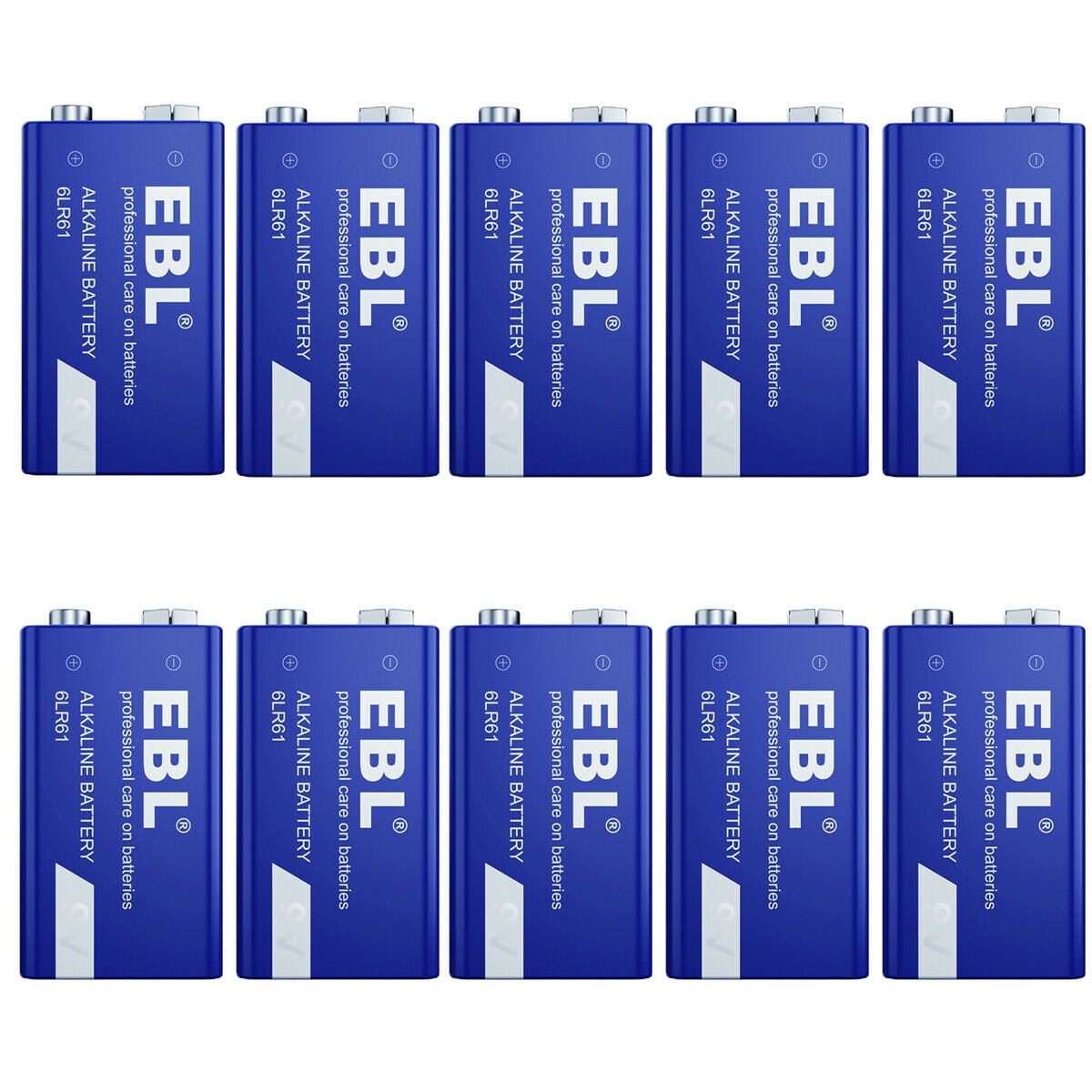 EBL 9V Alkaline Battery Long Lasting 9 Volt Battery for Smoke Alarms