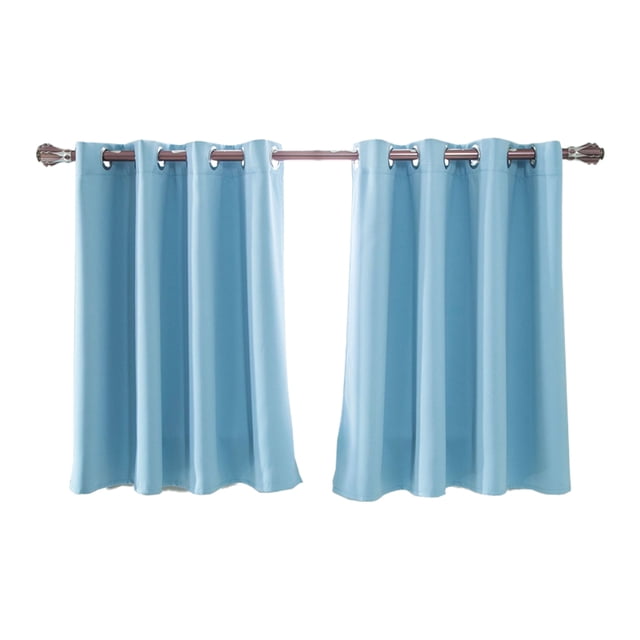 Cortinas opacas para ventana de cocina, cortinas opacas con aislamiento térmico y ojales en la parte superior para cafetería y tienda