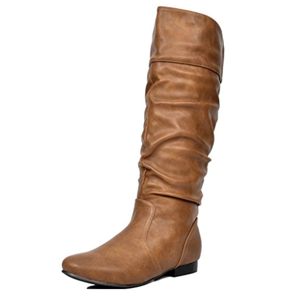 camel suede knee high boots