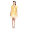 thumbnail image 6 of Girls Disney Princess Beauty and the Beast Belle Cosplay Short Sleeve Sweater Dress, Sizes 4-12, 6 of 13
