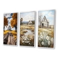 thumbnail image 3 of Designart "Farmhouse Rural gracefulness I" Landscape & Nature Framed Wall Art Set Of 3 - Yellow Farm Frame Gallery Set For Office Decor, 3 of 6