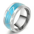thumbnail image 7 of 10mm Gold/Silver 316L Titanium Steel Band Men's Blue Wedding Ring Sz 7-11, 7 of 7