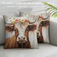 thumbnail image 3 of Shiartex Cow with Flower Crown Pillow Cushion Covers for Sofa Car Chair Home Decor 1PC High-Quality 12x12in, 3 of 5