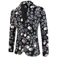 thumbnail image 3 of Traje de Navidad para hombre, solapa con estampado de Papá Noel, abrigo cálido con botones a la moda para invierno, chaqueta holgada informal de manga larga, cárdigan para hombre, 3 of 5