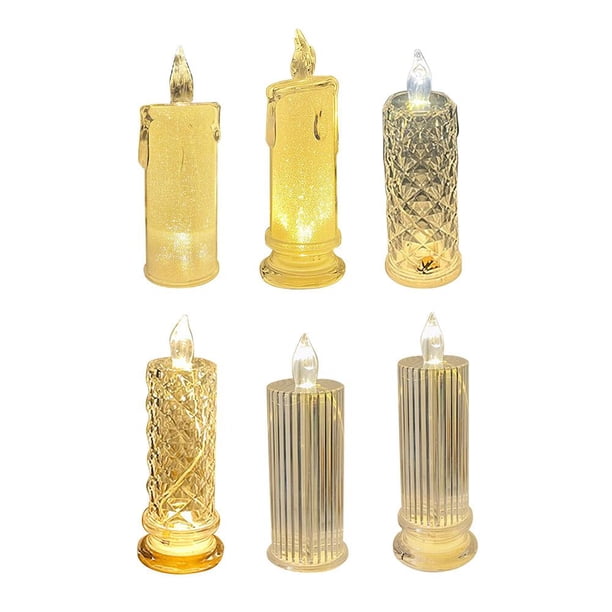 Luces de velas LED Lámpara de velas de cristal románticas creativas para la habitación del hogar A Ndcxsfigh Para estrenar