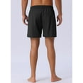 thumbnail image 3 of DARING DIVA Men's Elastic Waist Drawstring Mesh Lining Beach Shorts 28 Black, 3 of 6