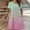 Pink, variant on Crew Neck Dresses for Women 2024 Casual Spring Mid-Length Blue Loose Fit Short Sleeve with Pocket Gradient Basic Shift Dress