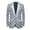 Silver, variant on Sequins Jackets Mens Shiny Blazer Party Wedding Banquet Blazer Prom Tuxedo Silver