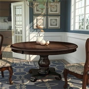 Furniture of America Ramsaran Wood Pedestal Dining Table in Brown Cherry
