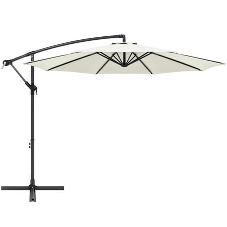 Best Choice Products 10ft Offset Hanging Outdoor Market Patio Umbrella w/ Easy Tilt Adjustment - (Best Collapsible Umbrella Uk)