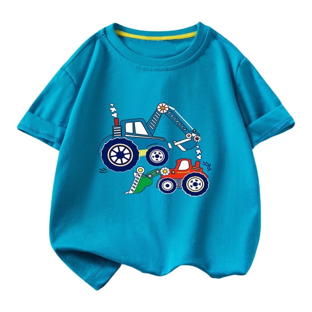 T-shirt pour Enfants, T-shirt Graphique Décontracté à Manches Courtes et Col Rond avec Mélange Doux de Polyester-Spandex, Tissu Respirant, pour Garçons et Filles de 2 à 10 Ans