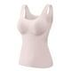 thumbnail image 1 of Ropa interior térmica para mujer, de moda, lisa, con cuello redondo, cojín en el pecho, camiseta térmica cálida de poliéster para mujer, cintura baja., 1 of 3
