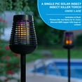 Pic Solar Insect Killer Torch with LED Flame Effect, Black Torch, Area