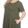 thumbnail image 4 of White Mark Women's Short Sleeve Midi Dress with Pockets, 4 of 6