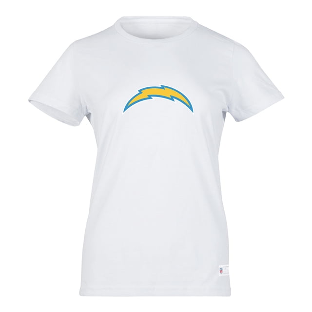 NFL Playera Aficionado Básica Los Angeles Chargers Blanco para Mujer, Talla Mediana