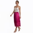 thumbnail image 3 of Women's Satin Midi Half Slip Skirt with Lace Trim, Elastic Waist A-Line Silky Underskirt, Soft Under Dress Skirt for Women Office Date Night Daily Wear, 3 of 8
