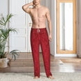 thumbnail image 6 of Lsque Vintage Burgundy Print Men's Pajama Pants, Lounge Pant - Comfortable Home Wear,Elastic Waistband, Stylish Design-Medium, 6 of 9