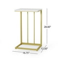 thumbnail image 3 of GDF Studio Lalia Modern Glam C Side Table, Set of 2, White and Champagne Gold, 3 of 9