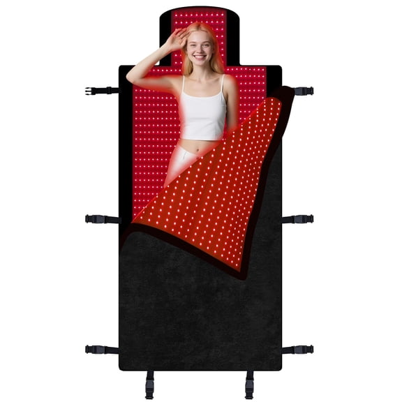 Red Light Therapy Mat for Body 74"x33", 1400pcs Full Body Infrared Red Light Therapy Blanket with Dual-Wavelength LEDs (660nm&850nm), Pulse Modes, Timer & Intensity Control