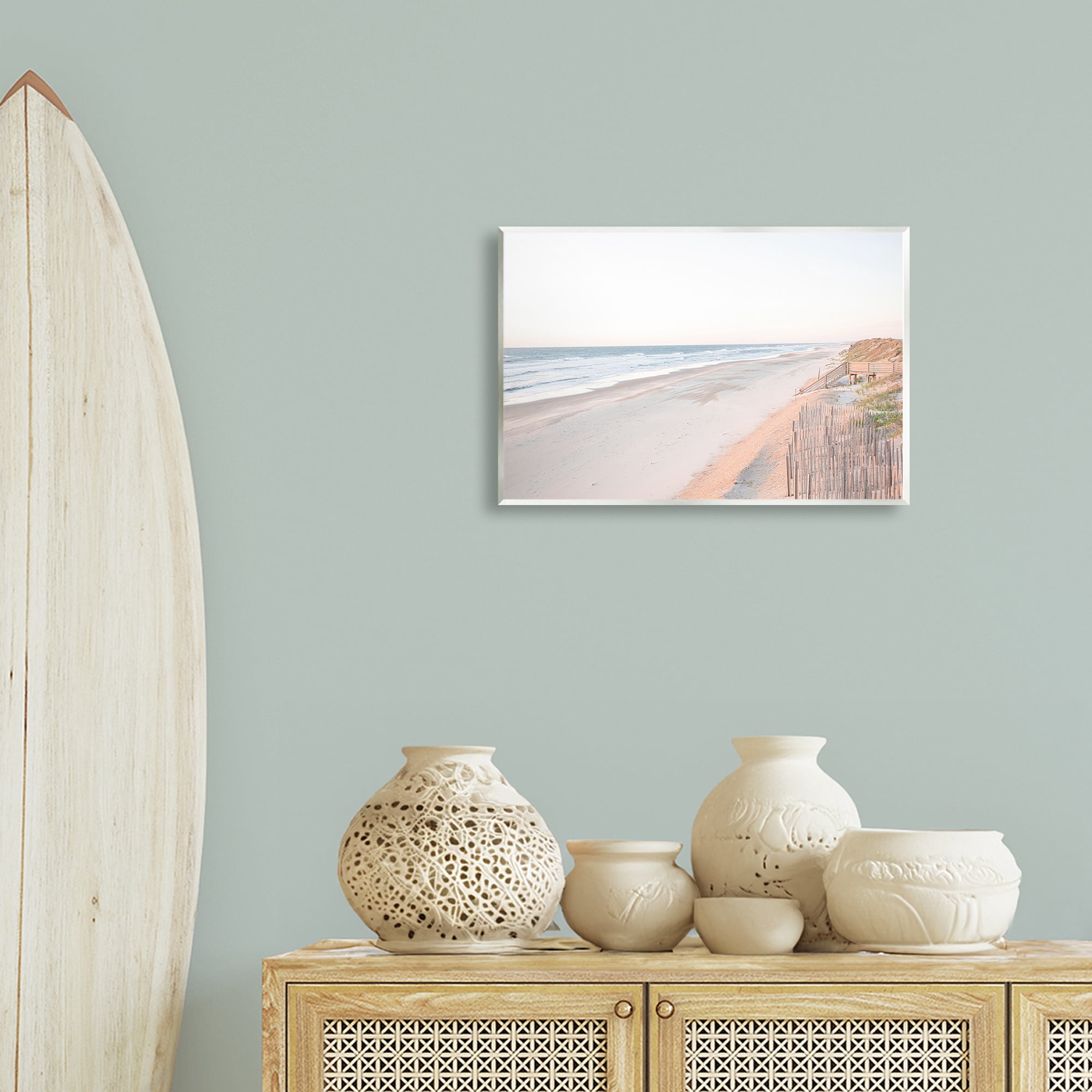 Stupell Industries Vast Beach Horizon Landscape & Nature Painting Unframed Art Print Wall Art, 19 x 13