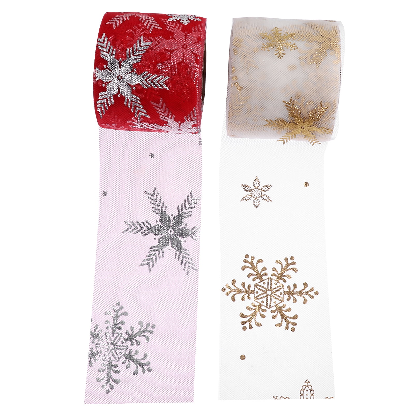 Ribbon Christmas Ribbons Tulle Mesh Rolls Gift Wrapping Fabric Wide Roll  Craft Decoration Snowflake Garland Crafting 