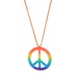 thumbnail image 6 of YUTIPGER Exquisite 60s 70s Rainbow Peace Sign Pendant Earrings Necklace Jewelry Set Party Favors Jewelry Ornaments for Halloween, 6 of 11