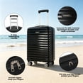 thumbnail image 3 of Smicure Carry On Luggage Sets 3 Piece with Spinner Wheel, Hardside Lightweight Business Suitcase with College Backpack and Travel Essentials, Black, 3 of 11