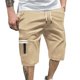 thumbnail image 2 of pstuiky Pantalones cortos para hombre, Pantalones cortos de trabajo para hombre, de verano, finos, holgados, de pierna recta, con múltiples bolsillos y cremallera, informales, 2 of 9