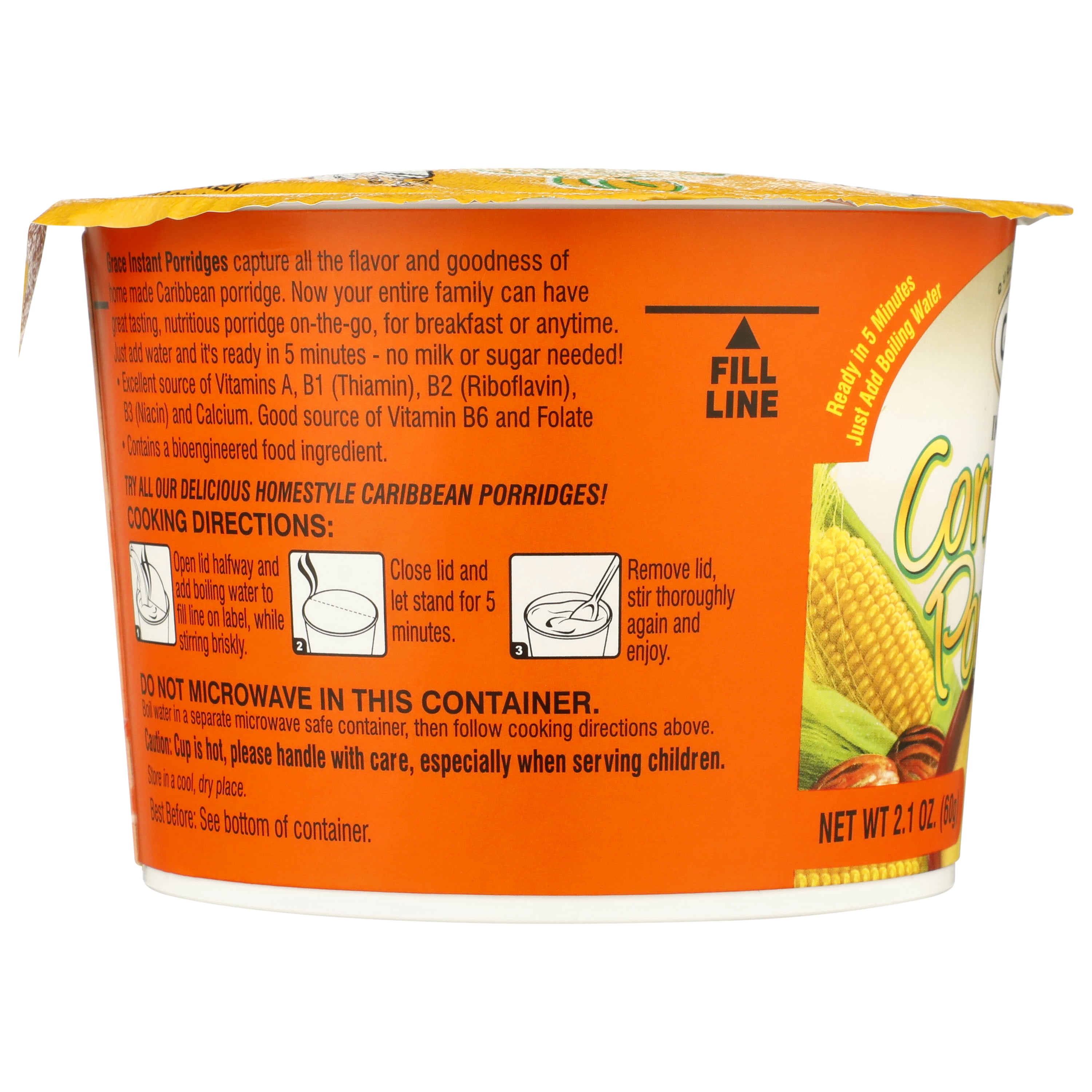 (6 pack) Grace Cornmeal Porridge, 2.12 oz