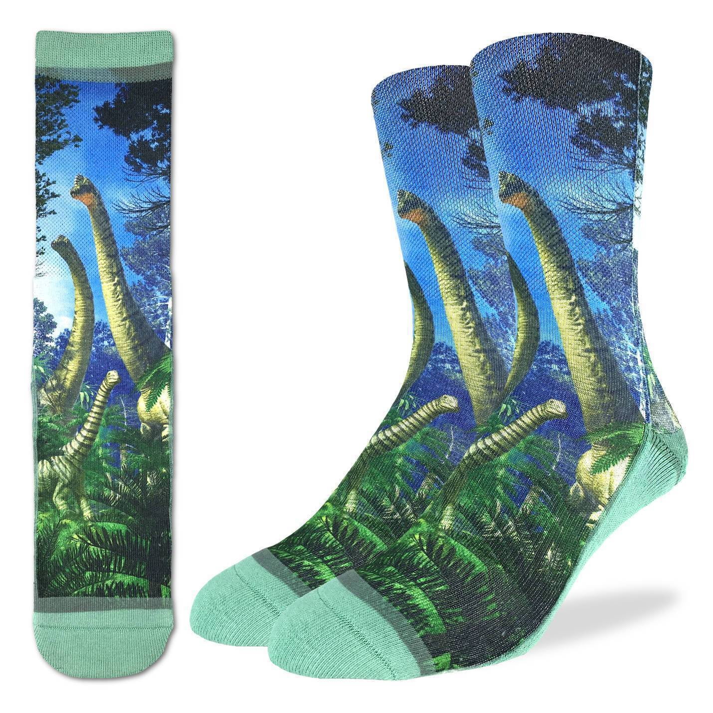 Socks Good Luck Sock Men's Active Fit Brachiosaurus Dinosaur (8