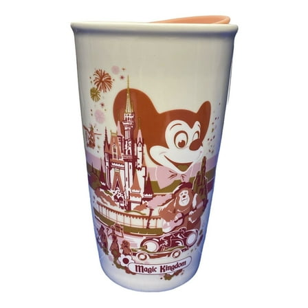 2021 Disney Parks Magic Kingdom Starbucks Ceramic Travel Tumbler