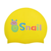 Unique Bargains 1 Pc Silicone Cartoon Snail Swim Cap Yellow