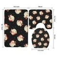 thumbnail image 3 of Black Christmas Santa Pattern Bathroom Rugs Sets 3 Piece,Toilet Cover Set,Absorbent Non Slip Bathroom Mats Sets with U-Shaped Contour Rug Toilet Rug Set, 3 of 5