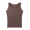 thumbnail image 4 of Oversized Women Crew Neck Tank Tops Knitted Rib Camisole Casual Solid Color Tops Loose Fit Basic Tanks Breathable Comfy Camis Summer Classic Sleeveless Tops (XL-5XL), 4 of 7