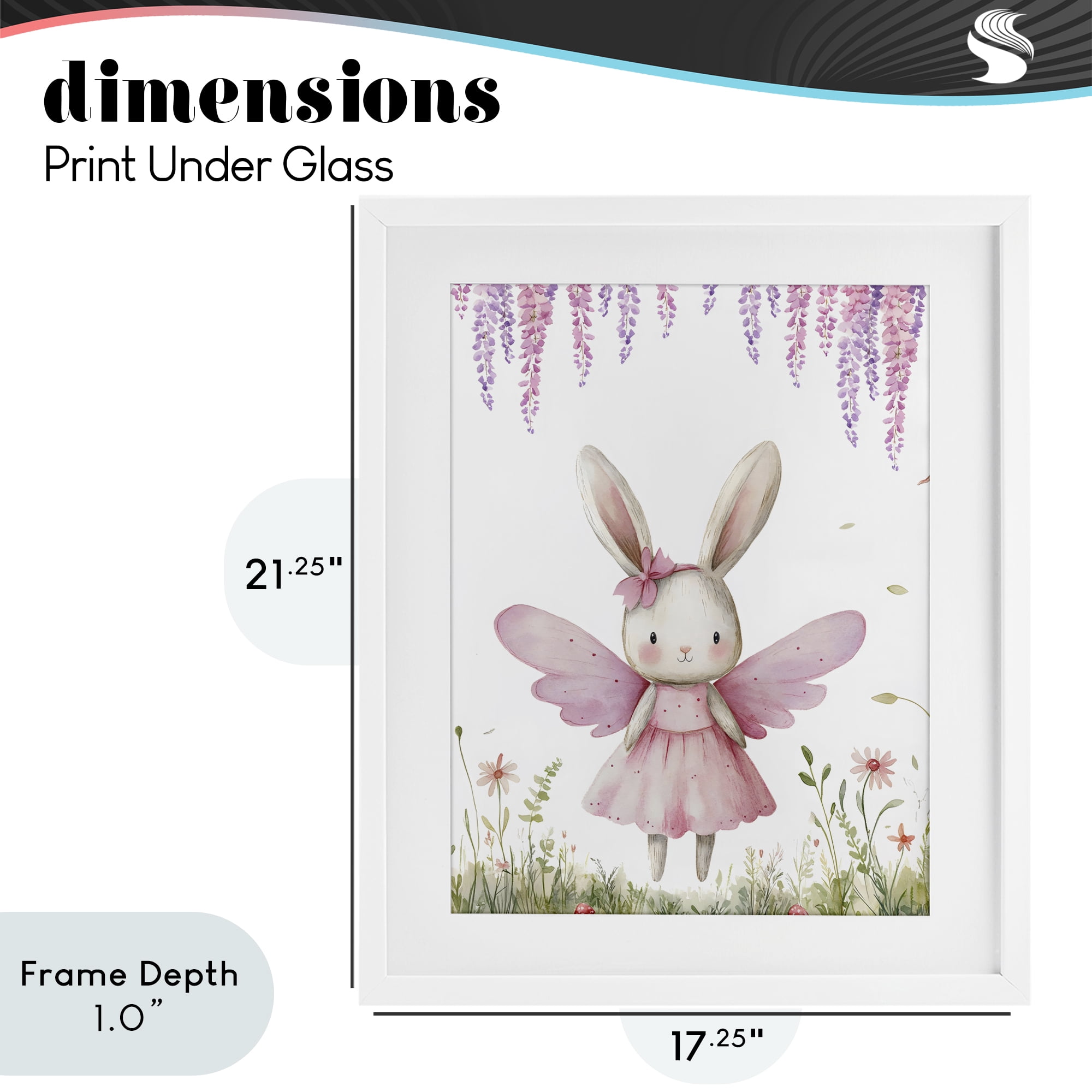 Stupell Industries Woodland Bunny Forest Fairy White Framed Print Under Glass, design by LSR Design Studio