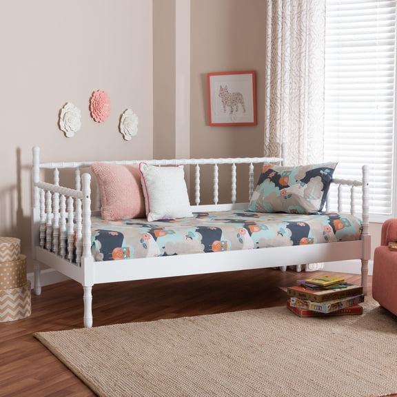 Baxton Studio Laurent Mid-Century Daybed, Twin, White