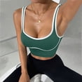 thumbnail image 4 of mgoYE Workout Tank Tops for Women , Racerback Sports Athletic Shirts Camisole Yoga Top(Green,S), 4 of 5