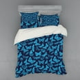 thumbnail image 2 of Ambesonne Blue Bedding Set 3 Pcs, Hand Drawn Butterflies, Twin XL, Pale Blue and Dark Blue, 2 of 3
