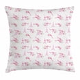 thumbnail image 1 of Eiffel Throw Pillow Cushion Cover, Spring Inspiration Pink Flowers Bouquet and Paris Landmark on Polka Dots, Decorative Square Accent Pillow Case, 20 X 20 Inches, Pale Pink Green White, by Ambesonne, 1 of 2