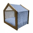 thumbnail image 2 of Baseball Pet House, Balls on Blue Toned Background Softball Themed Illustration, Outdoor & Indoor Portable Dog Kennel with Pillow and Cover, 5 Sizes, Vermilion Pale Blue, by Ambesonne, 2 of 5